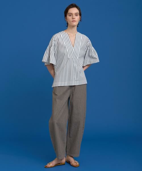 さらん様おまとめ2点　ハウスオブロータス シルク リネン バンドカラーシャツ リネンフリルブラウス （シャツ・ブラウス）｜HOUSE OF LOTUS