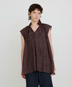 HOUSE OF LOTUS / ハウス オブ ロータス シャツ・ブラウス | ウェーブプリントギャザーノースリーブブラウス