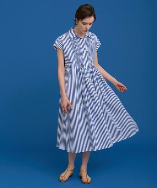 HOUSE OF LOTUS / ハウス オブ ロータス ワンピース | ストライプタックシャーリングワンピース | 詳細1