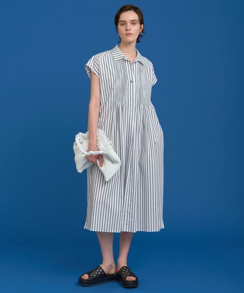 HOUSE OF LOTUS/ハウス オブ ロータス ストライプタックシャーリングワンピース ブラック 2 HOUSE OF LOTUS/ハウス オブ ロータス ストライプタックシャーリングワンピース ブラック 2