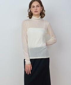 【2025 FALL & WINTER Pre Collection】<br/><br/>軽やかで薄く、とろけるような柔らかさが特徴のハイネックプルオーバー。<br/><br/>タイト過ぎないサイズ感で、単品でもシャツやジャケットとのレイヤードアイテムとしても。カットソー感覚でロングシーズン重宝するアイテムです。<br/><br/>テンセル・シルク・カシミヤならではの上品な微光沢感が魅力の素材。<br/>とても薄くて繊細な生地なので、汗をかいても蒸れにくく、適度な暖かさをキープしてくれます。肌に吸い付くようになめらかな質感で、着ているのを忘れるほどの肌馴染みです。<br/><br/>＊＊＊＊＊＊＊＊＊＊＊＊＊＊＊＊＊＊＊＊＊＊<br/>透け感：あり<br/>裏地：なし<br/>伸縮性：あり<br/>光沢感：なし<br/>生地の厚さ：薄い<br/>生地の重さ：軽い<br/>ポケット：なし<br/>手洗い：可<br/>＊＊＊＊＊＊＊＊＊＊＊＊＊＊＊＊＊＊＊＊＊＊<br/><br/>【モデル】<br/>身長:173cm　着用カラー:ホワイト<br/>身長:175cm　着用カラー:オレンジ、ブラック<br/>　