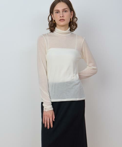 HOUSE OF LOTUS/ハウス オブ ロータス シアータートルネックプルオーバー オフホワイト 2 HOUSE OF LOTUS/ハウス オブ ロータス シアータートルネックプルオーバー オフホワイト 2