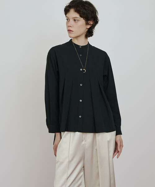 HOUSE OF LOTUS/ハウス オブ ロータス レーヨンナイロンブレンドフィブリルタックブラウス ブラック 2 HOUSE OF LOTUS/ハウス オブ ロータス レーヨンナイロンブレンドフィブリルタックブラウス ブラック 2