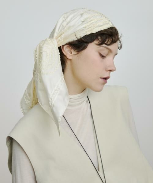 HOUSE OF LOTUS / ハウス オブ ロータス マフラー・ショール・スヌード・ストール | テープエンブロイダリーペイズリースカーフ | 詳細1