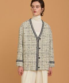 HOUSE OF LOTUS / ハウス オブ ロータス ノーカラージャケット | チェックツイードジャケット