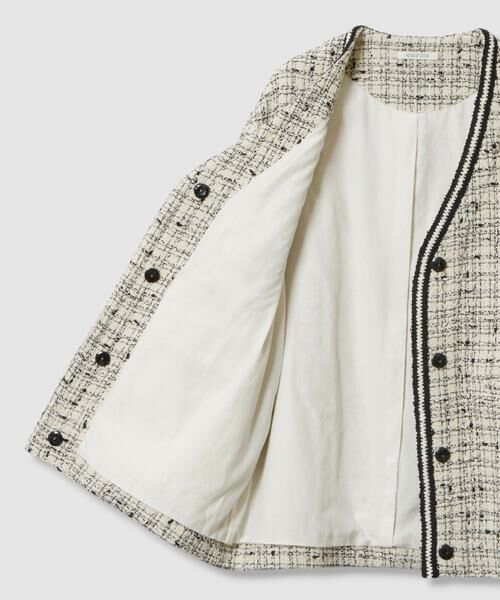 HOUSE OF LOTUS / ハウス オブ ロータス ノーカラージャケット | チェックツイードジャケット | 詳細15