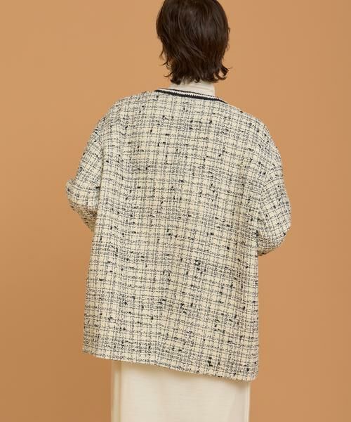 HOUSE OF LOTUS / ハウス オブ ロータス ノーカラージャケット | チェックツイードジャケット | 詳細3