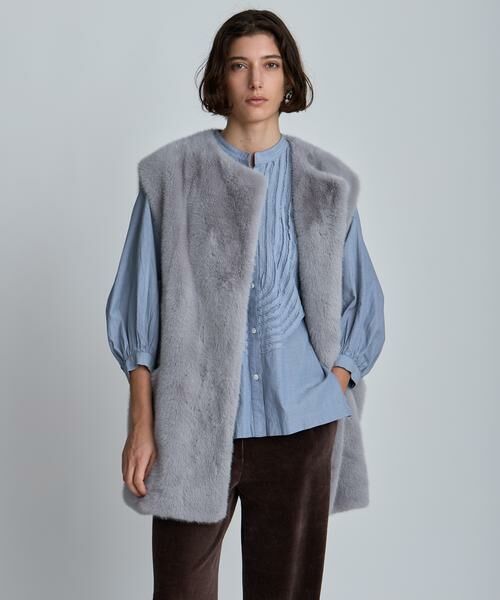 HOUSE OF LOTUS/ハウス オブ ロータス ショートパイルフェイクファージレ グレー1 2 HOUSE OF LOTUS/ハウス オブ ロータス ショートパイルフェイクファージレ グレー1 2