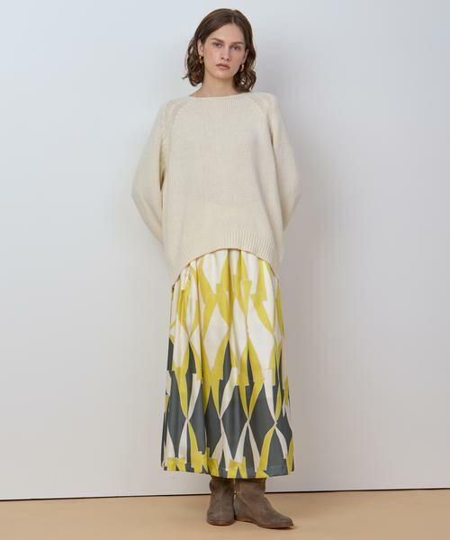 HOUSE OF LOTUS/ハウス オブ ロータス マルチジオメトリックプリントティアードスカート イエロー系 2 HOUSE OF LOTUS/ハウス オブ ロータス マルチジオメトリックプリントティアードスカート イエロー系 2