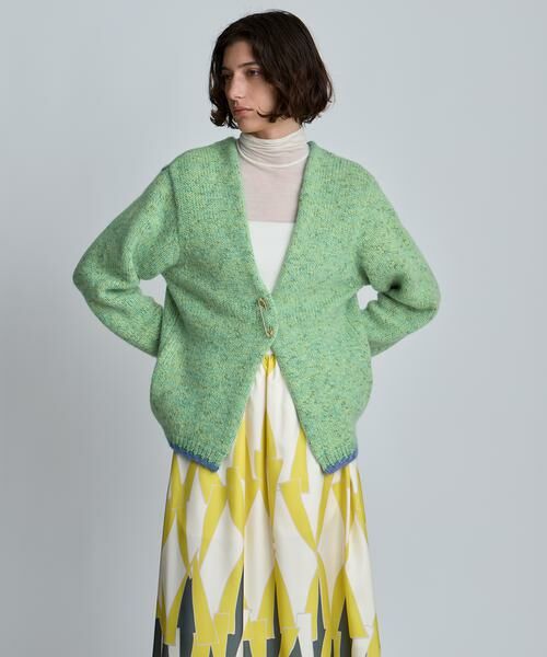 HOUSE OF LOTUS/ハウス オブ ロータス ミックスモヘアバイカラーカーディガン グリーン 2 HOUSE OF LOTUS/ハウス オブ ロータス ミックスモヘアバイカラーカーディガン グリーン 2