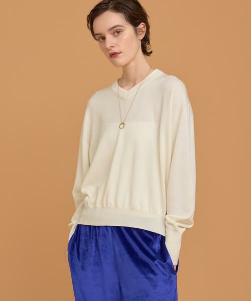 HOUSE OF LOTUS / ハウス オブ ロータス ニット・セーター | ウーステッドメリノウールVネックプルオーバー | 詳細1