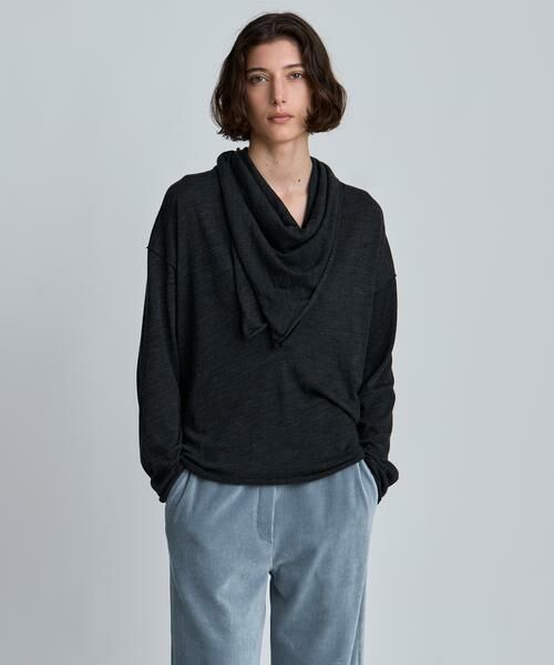 HOUSE OF LOTUS / ハウス オブ ロータス ニット・セーター | Extra Soft Wool Loopback Jersey Deep V Neck Long Sleeve Pull Over with St | 詳細4