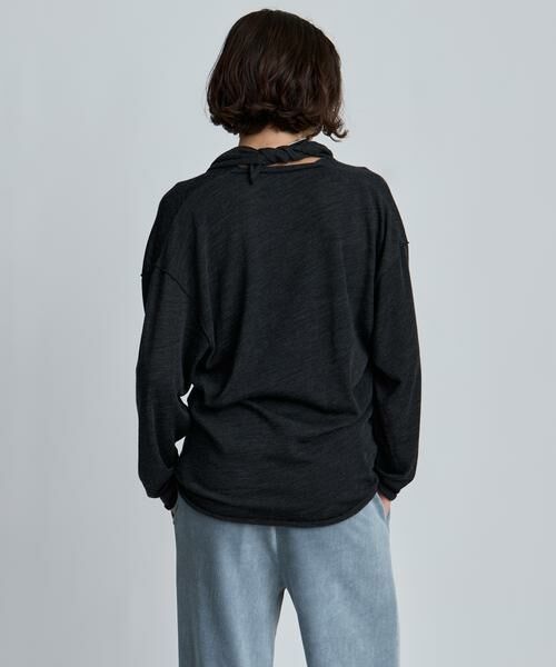 HOUSE OF LOTUS / ハウス オブ ロータス ニット・セーター | Extra Soft Wool Loopback Jersey Deep V Neck Long Sleeve Pull Over with St | 詳細6