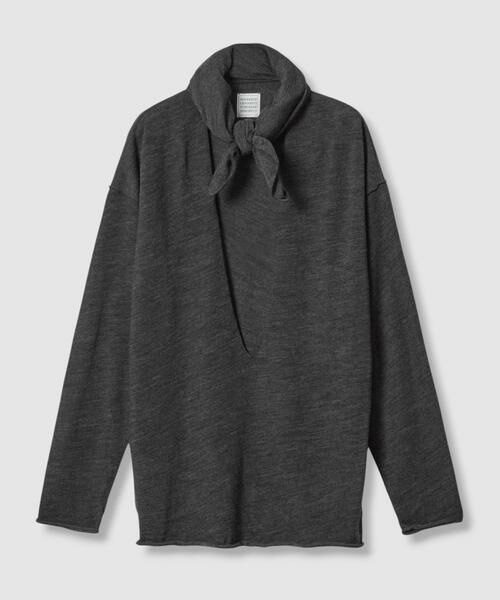 HOUSE OF LOTUS / ハウス オブ ロータス ニット・セーター | Extra Soft Wool Loopback Jersey Deep V Neck Long Sleeve Pull Over with St | 詳細9