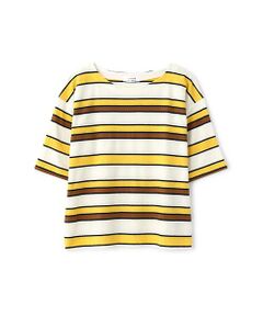 human woman / ヒューマンウーマン カットソー | マルチジャガードボーダー