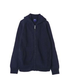 human woman / ヒューマンウーマン ニット・セーター | 片畦切り替えフーディニット