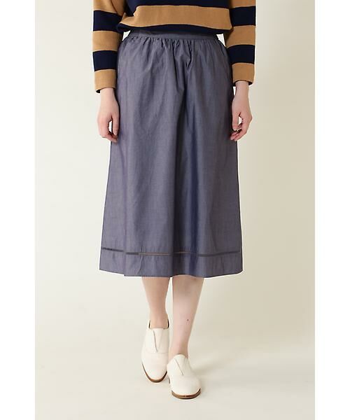 human woman / ヒューマンウーマン スカート | ８０／１タイプライターギャザースカート | 詳細10