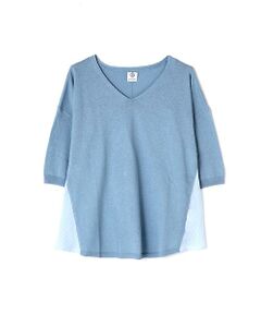 human woman / ヒューマンウーマン ニット・セーター | 《arrive paris》コットンリネン布帛コンビプルオーバー