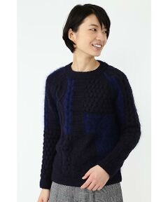 [店舗限定販売]パッチワークケーブルニット