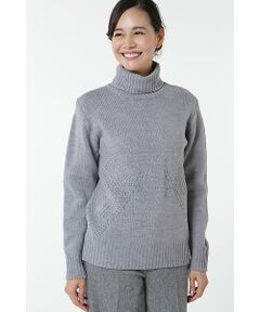 NATURAL WOOL タールネックニット