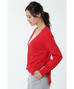 トリコロールニットカーディガン