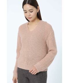 human woman / ヒューマンウーマン ニット・セーター | モヘヤ混バイアス畦　プルオーバー