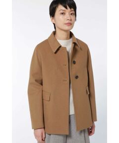 human woman / ヒューマンウーマン アウター | ≪Japan couture≫ウールステンカラーハーフコート