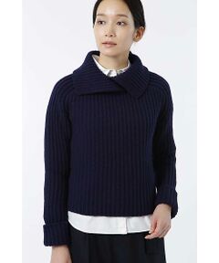 human woman / ヒューマンウーマン ニット・セーター | 【マリソル11月号掲載】ローゲージ畦　衿付プルオーバー