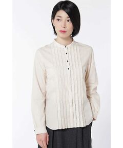 human woman / ヒューマンウーマン シャツ・ブラウス | バンドカラータックブラウス
