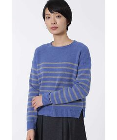 human woman / ヒューマンウーマン ニット・セーター | スクエアネックボーダープルオーバー