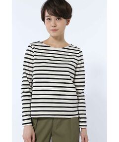 human woman / ヒューマンウーマン カットソー | 30/2ミラノ天竺バスクボーダー◆