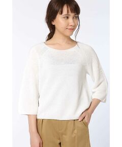 human woman / ヒューマンウーマン ニット・セーター | 編地コンビプルオーバー◆