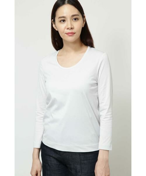 human woman / ヒューマンウーマン カットソー | 100/3 天竺カットソー(Lグレー)