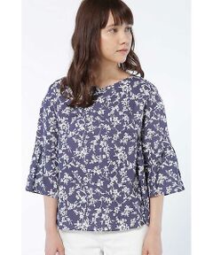 human woman / ヒューマンウーマン シャツ・ブラウス | ◆単色フラワープリントブラウス