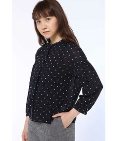 human woman / ヒューマンウーマン シャツ・ブラウス | コットンシフォンドットブラウス