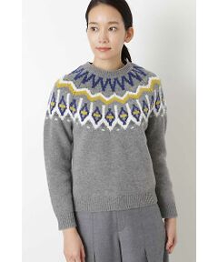 human woman / ヒューマンウーマン ニット・セーター | ◆求心ジャガードプルオーバーニット