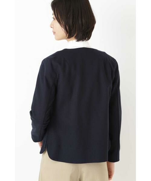 human woman / ヒューマンウーマン テーラードジャケット | 《Japan couture》ドライトリコットライクニットジャケット | 詳細3