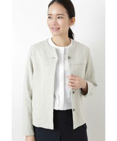 human woman / ヒューマンウーマン テーラードジャケット | ◆綿麻ユーティリティブルゾン