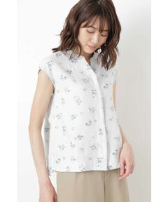 human woman / ヒューマンウーマン シャツ・ブラウス | リネンプリントスキッパーブラウス