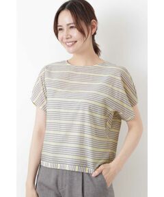 human woman / ヒューマンウーマン シャツ・ブラウス | ◆≪Japan couture≫＋ファインNCボーダーブラウス