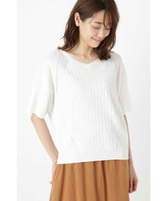 human woman / ヒューマンウーマン ニット・セーター | リネン混ワイドリブプルオーバー