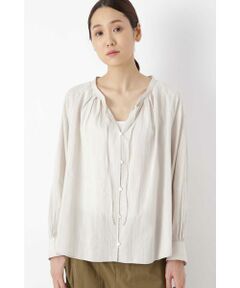 human woman / ヒューマンウーマン シャツ・ブラウス | ドビーストライプ　ブラウス