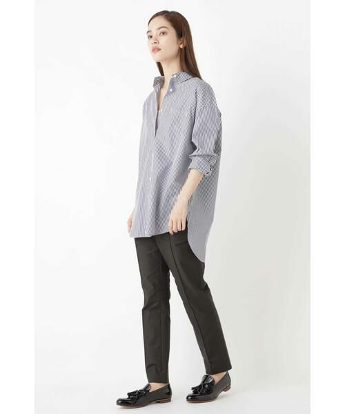 human woman / ヒューマンウーマン シャツ・ブラウス | リヨセル綿ストライプシャツ | 詳細2