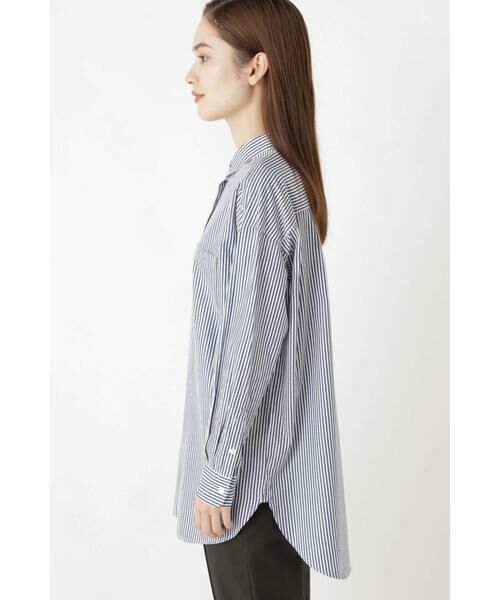 human woman / ヒューマンウーマン シャツ・ブラウス | リヨセル綿ストライプシャツ | 詳細3