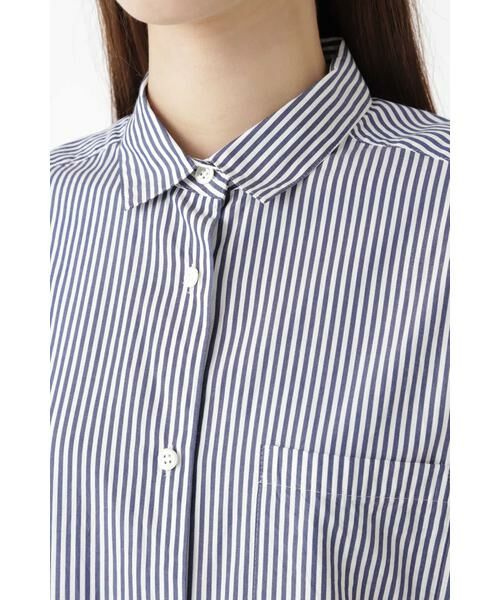 human woman / ヒューマンウーマン シャツ・ブラウス | リヨセル綿ストライプシャツ | 詳細5