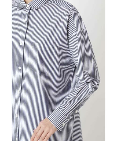 human woman / ヒューマンウーマン シャツ・ブラウス | リヨセル綿ストライプシャツ | 詳細6