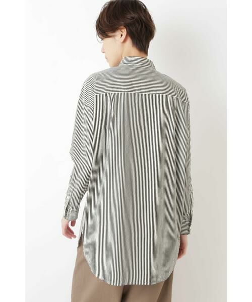 human woman / ヒューマンウーマン シャツ・ブラウス | リヨセル綿ストライプシャツ | 詳細12