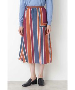 human woman / ヒューマンウーマン スカート | コットンシルクアーティパネルプリントスカート