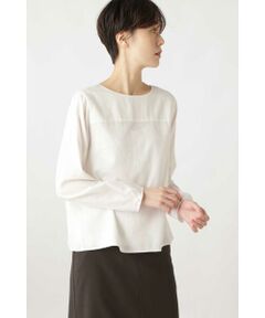 human woman / ヒューマンウーマン シャツ・ブラウス | ◆綿シルクビエラ無地・ランダムドットプリントブラウス