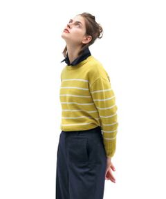human woman / ヒューマンウーマン ニット・セーター | ◆ウールカシミヤクルーボーダーニットプルオーバー
